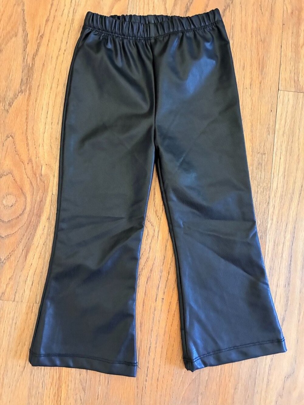 Gap Toddler Girls 3T Black Faux Leather Flare Pants